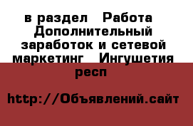  в раздел : Работа » Дополнительный заработок и сетевой маркетинг . Ингушетия респ.